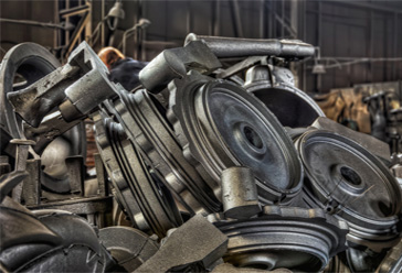 locomotive engine on the factory floor